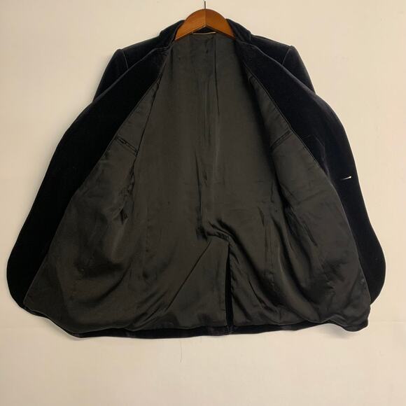 YSL Yves Saint Laurent Blazer Velvet Women’s Single Button Breasted Black NYE - Picture 4 of 11